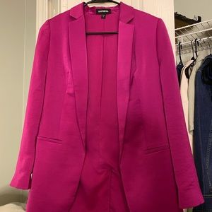 Express pink satin blazer